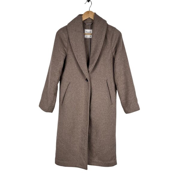 Abercrombie & Fitch Womens Wool Blend Double Cloth Blanket Coat Sz XSP - Picture 1 of 7